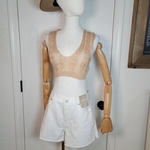 Free People Knit Nude Summer Crop Top Size XS